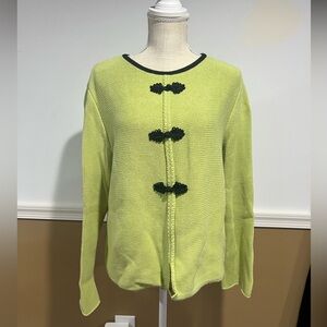 Willow Lime Cardigan with Black Details